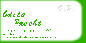 odilo pascht business card